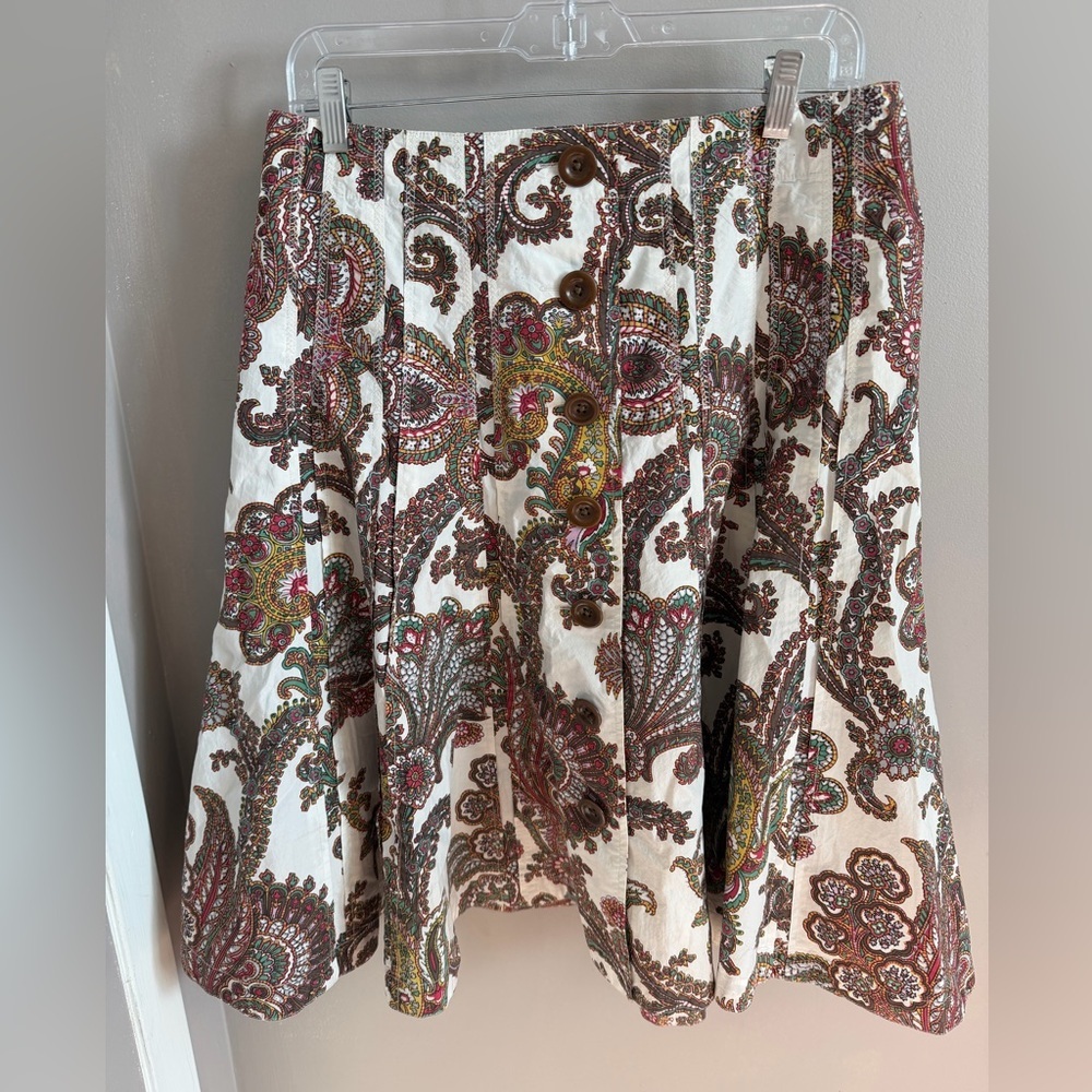 VINTAGE Cabi Paisley Button-Front Midi Skirt - Y2K Boho | Sz 8